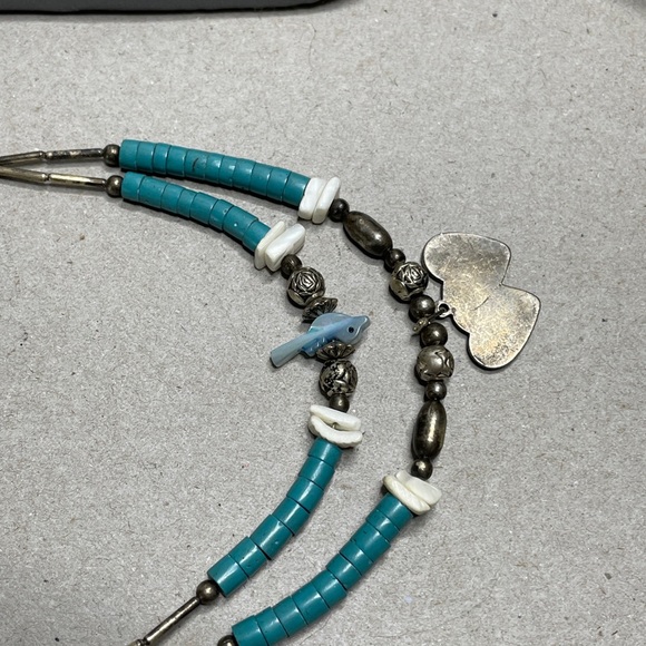 Trading Post Sterling & Turquoise Mop Necklace 18 - Picture 5 of 5